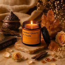 Aura Midnight Amber Concrete Soy Candle (300g)